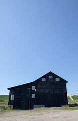 Fototapeta na wymiar The beautiful Black Houses in Agger in Denmark