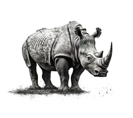 Fototapeta premium Rhino digital illustration, generative ai