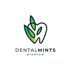 tooth and leaf for toothpaste brand logo design