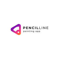 pencil logo for digital painting logo design