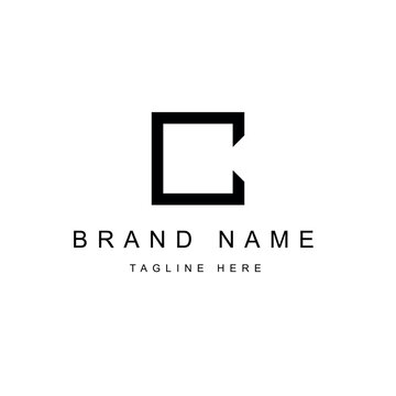 Custom Vector Letter C Logo Design with White Background & Black Logo