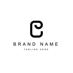 Custom Vector Letter C Logo Design with White Background & Black Logo