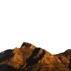 Gordijnen Mountain peak in the mountains a very tall mountain on white background transparent PNG background © Mubeen