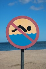 Zakaz pływania na plazy - obrazy, fototapety, plakaty