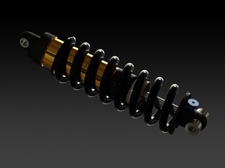 Manitou Rear Shock Swinger 6 Way 215 mm 3D Rendering