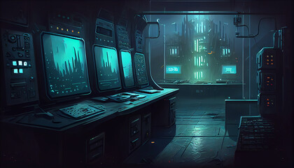 Obraz premium Scientific laboratory, generative ai illustration