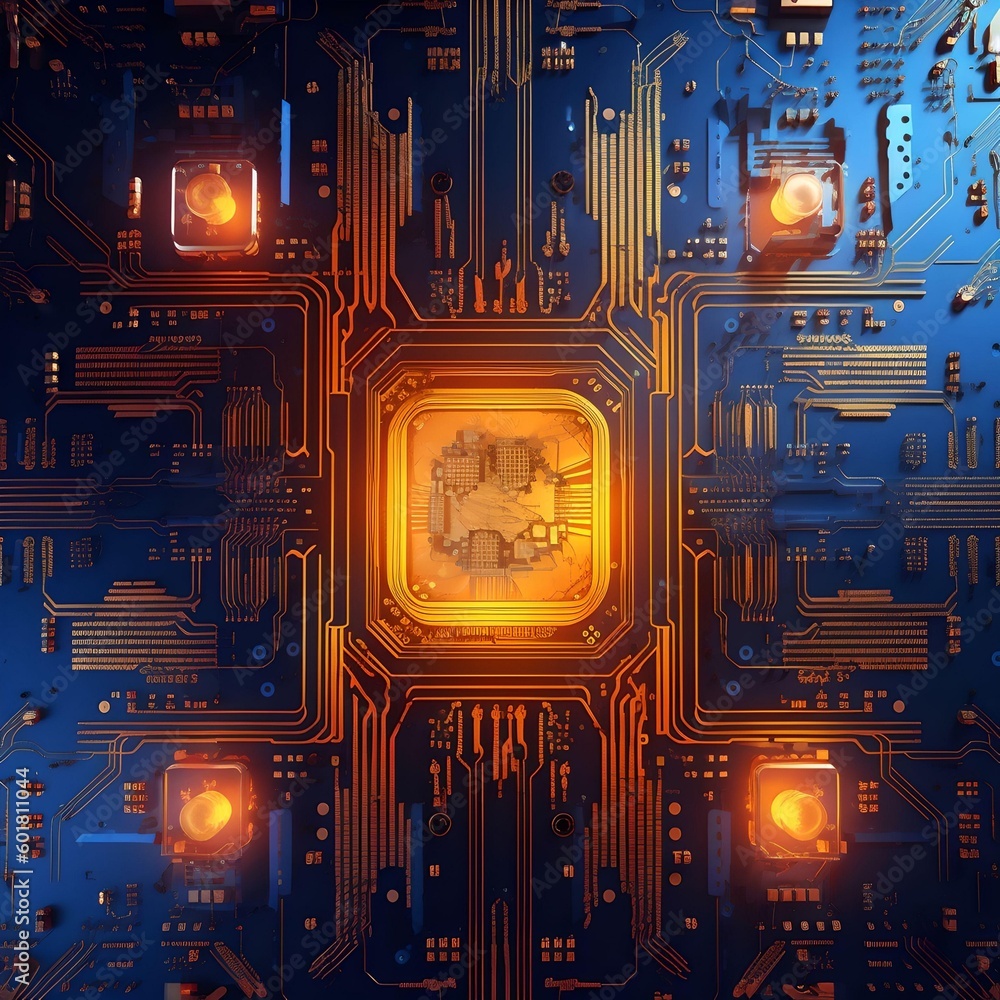 Aufkleber abstract circuit cyberspace design. generative ai.