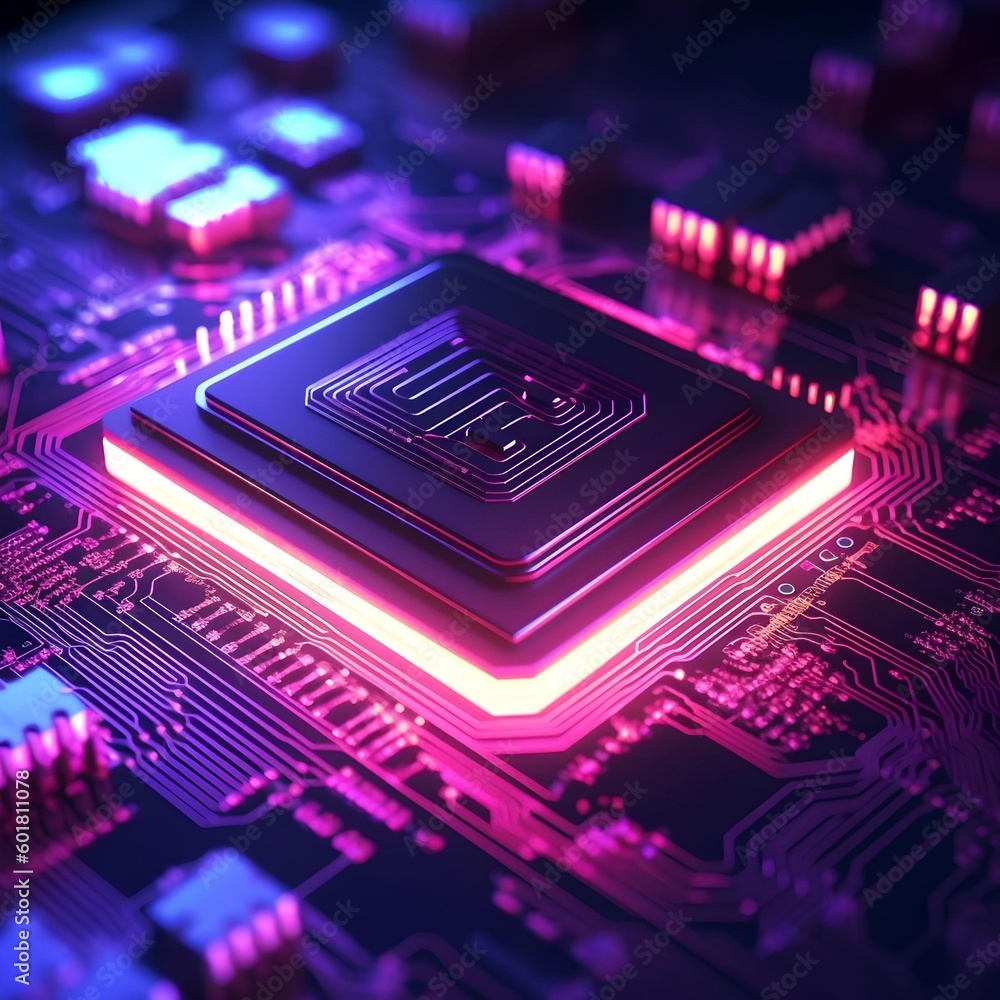 Poster abstract circuit cyberspace design. generative ai.