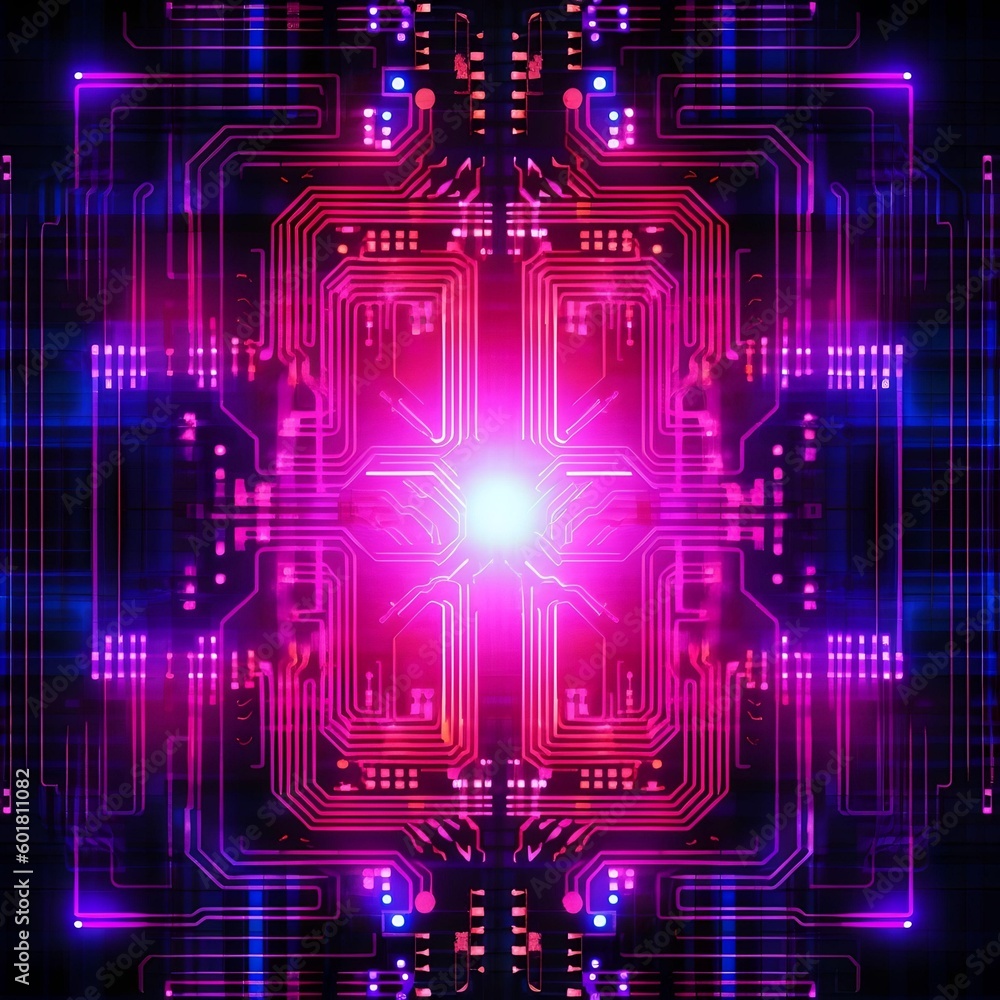Poster abstract circuit cyberspace design. generative ai.
