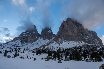 Snow covered dolomities