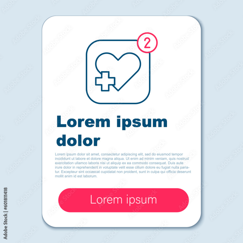 Aufkleber line smartphone with heart rate monitor function icon isolated on grey background. colorful outline 