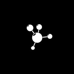 Molecule icon  isolated on black background