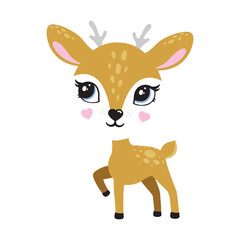 Deer cute portrait poster logo kids room decor t-shirt design print nursery eyes nose little sweet art room decor wall design abstract inspiration sketch nature wildlife baby shower reindeer sticker
