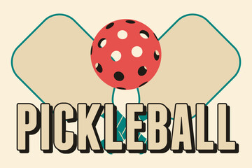 Obraz premium Pickleball typographical vintage style poster design. Retro vector illustration.