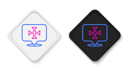 Line Crusade icon isolated on white background. Colorful outline concept. Vector