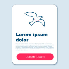 Line Bird seagull icon isolated on grey background. Colorful outline concept. Vector