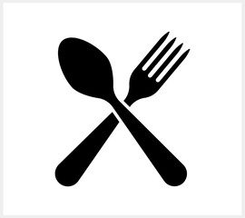 Stencil fork spoon icon isolated Food clipart Vector stock illustration EPS 10