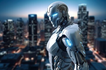 The Inquisitive Humanoid: A Glimpse into the Future of AI in a Bustling Metropolis