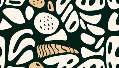 Hand drawn minimal abstract pattern. Collage contemporary print. Fashionable template for design