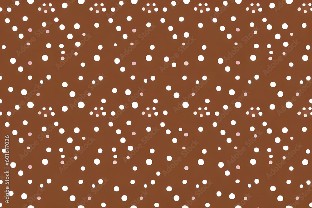 Poster chocolate polka dot pattern, with a fun and whimsical pattern using polka dots in different shades o