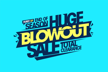 End of season huge blowout sale banner or flyer template
