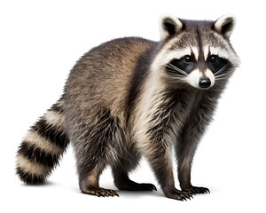 racoon, isolated background. Generative Ai.
