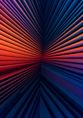 A background designed with blue and orange striped lines and linear pattern. Generative Ai.