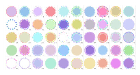 Mandala set circle ornament tile frame ink dot work paint wall art decor clipart 