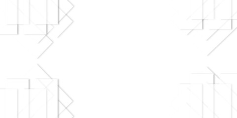 Abstract architecture background with line and square with soft light white 3d pattern frame concept and business illustration