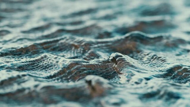slowmo closeup of the surface of a little stream with reflecting water texture that repeats itself into the background - Powered by Adobe