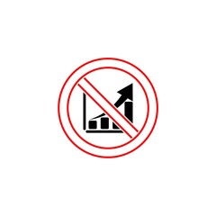 No or Stop. Chart icon. Prohibited ban stop symbol isolated on white background