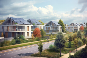 Solarpaneele auf  modernen Häusern