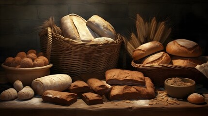 pikearnia, chleby, bułki, wyrobe pszenne - obrazy, fototapety, plakaty