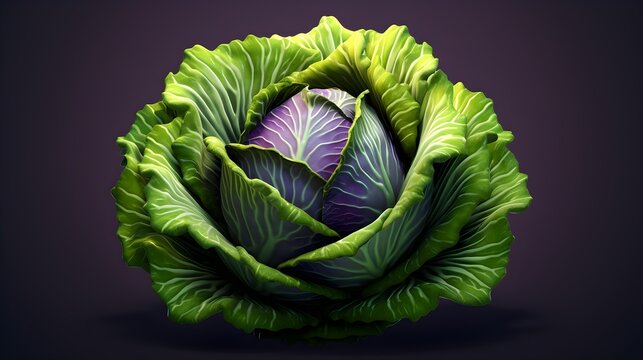 kapusta ilustracja 3d