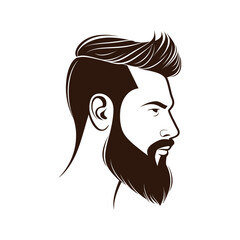 Barbershop, logo design for men's barbershop. man with beard. Vector illustration