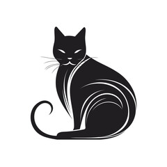 Cat silhouette, logo isolated on white background. Vector illustration