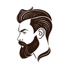 Barbershop, logo design for men's barbershop. man with beard. Vector illustration