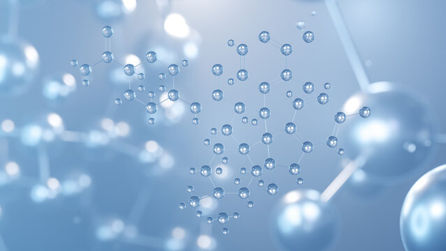 milademetan molecular structure 3d, flat model, mdm2 inhibitor ds-3032, structural chemical formula view from a microscope