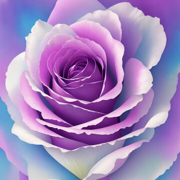 Watercolor botanic garden elegant purple rose flower background image created with generative AI technology