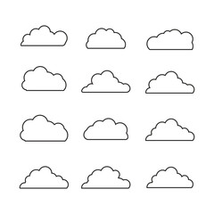 weather icon, clouds vector bundle, Sky Clouds Clipart, black and White clouds eps, Cartoon Clouds bundle, line Art Candy clouds graphics vector, outline rain clouds vector silhouette
