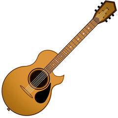 Fototapeta premium acoustic guitar drawing art isolated transparent background 