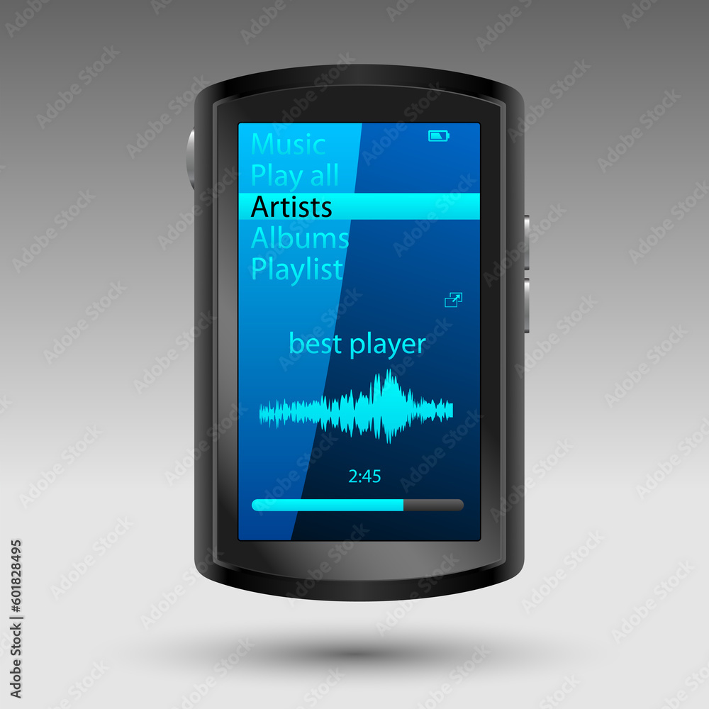 Poster portable media player editable vector file