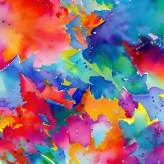 42 Abstract Watercolor: A creative and artistic background featuring abstract watercolor patterns in bright and vibrant colors that create a fun and energetic vibe4, Generative AI