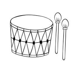 Obraz na płótnie Canvas Swiss drum, Percussion musical instrument Vector illustration