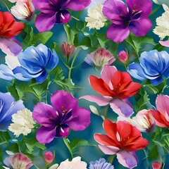 71 Watercolor Flowers: A romantic and feminine background featuring watercolor flowers in soft and pastel colors that create a dreamy and whimsical atmosphere5, Generative AI