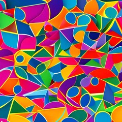 Fototapeta na wymiar 86 Abstract Shapes: A playful and whimsical background featuring abstract shapes in bright and bold colors that create a fun and lively vibe1, Generative AI