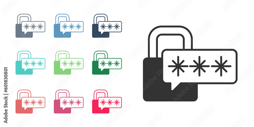 Poster black cyber security icon isolated on white background. closed padlock on digital circuit board. saf