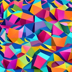 86 Abstract Shapes: A playful and whimsical background featuring abstract shapes in bright and bold colors that create a fun and lively vibe4, Generative AI