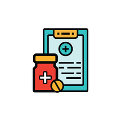 Fototapeta premium Medicine prescription icon. Injection medicine. Vector