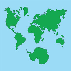 World map. Vector maps of world isolated on blue aphids. Vector map of world, greenery and blue colors, abstract little ones. EPS10
